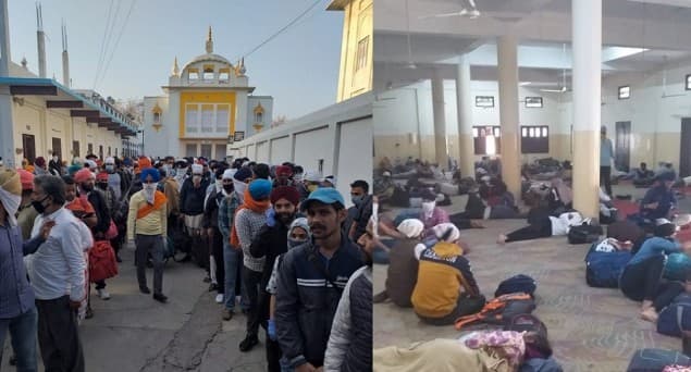 دہلی کے ایک گرودوارے میں پھنسے تقریباً 300 سکھوں کو قرنطینہ مرکز  لے جایا گیا