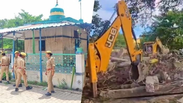 اتر پردیش میں بلڈوزر کی منمانی جاری ،بی جے رہنما کی شکایت اور 105سال قدیم مزار منہدم