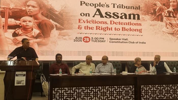 آسام :انہدامی  کارروائی معاملے پر اے پی سی آر کی پریس کانفرنس میں ہندو سینا کا ہنگامہ